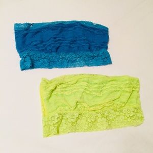 Free People Neon Lace Bandeau Bundle